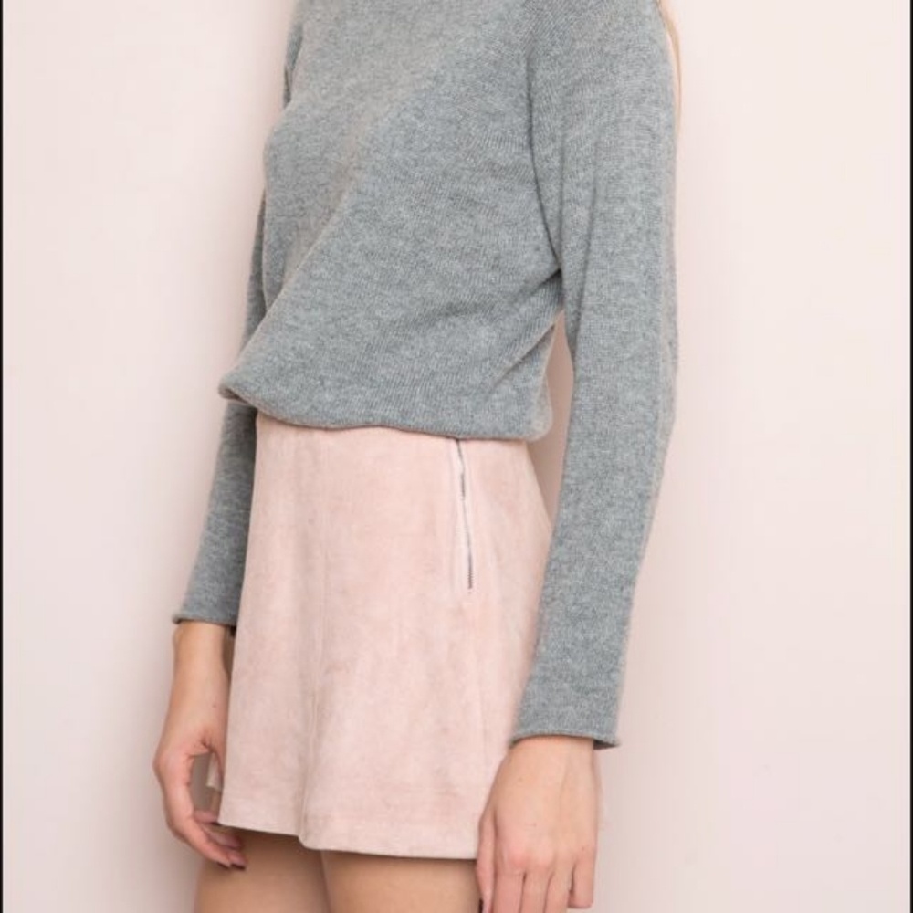 JOHN GALT BY BRANDY MELVILLE FAUX SUEDE PINK SKIRT - Picture 5 of 8